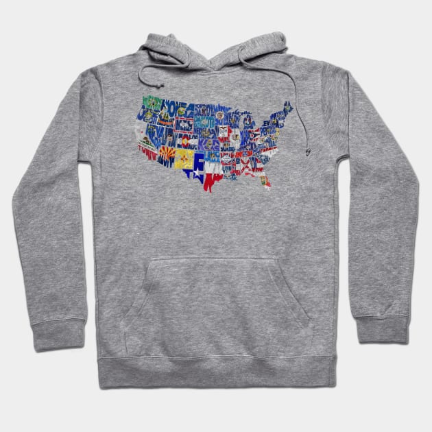 Flag Map of States Hoodie by inspirowl